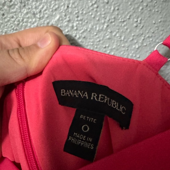 🎀Banana Republic Dress Womens 0 Petite Babydoll Hot Pink Coquette - Picture 4 of 5